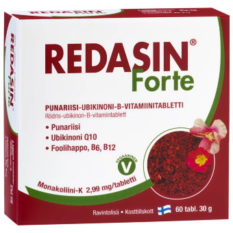 Комплекс для контроля холестерина (красный рис, B12,B6,Q10) REDASIN Forte Hankintatukku 60 табл