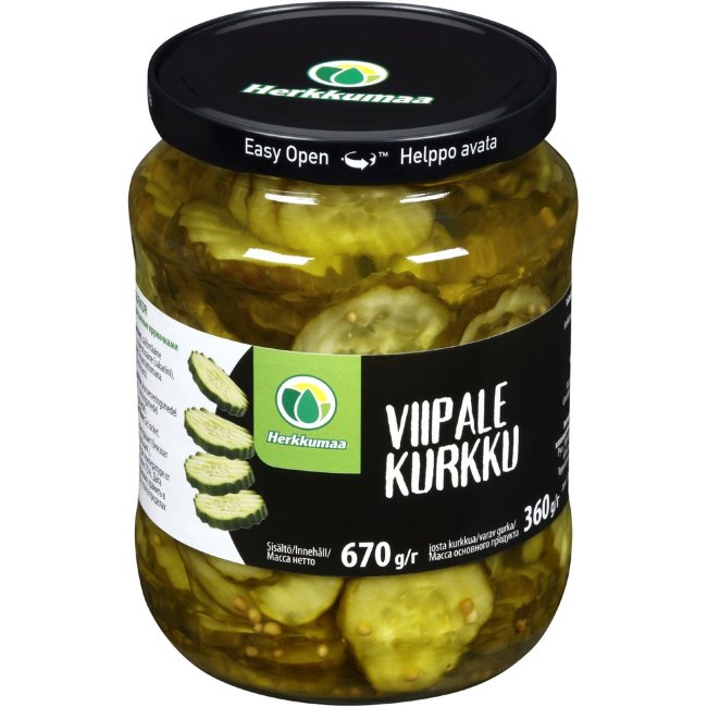 Огурцы нарезанные кружками Herkkumaa 670/360 гр