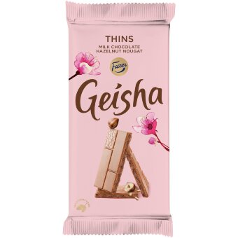 Шоколадная плитка с фундуком Fazer Geisha Thins 93 гр