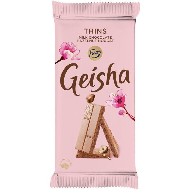 Шоколадная плитка с фундуком Fazer Geisha Thins 93 гр