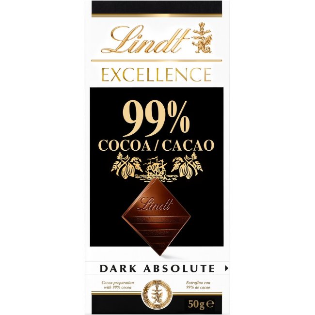 Темный шоколад с 99% какао Lindt 100 гр