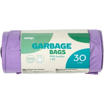 Пакеты для мусора Coop с ручками 30 л (уп 25 шт) цветные