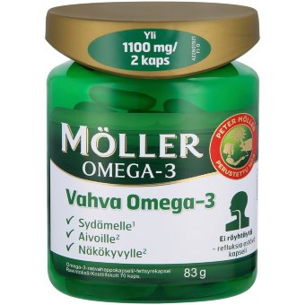 Витамины Омега-3  усиленные Möller Vahva Omega-3 70 капсул Möller, омега 3 капсулы
