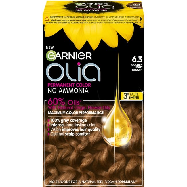 Краска для волос Garnier Olia 6.3 золотисто-светло-коричневая стойкая 174 мл