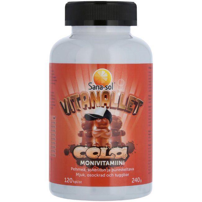 Мультивитамины для детей Мишки Sana-sol Vitanallet (со вкусом колы) 120 шт