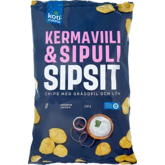 Чипсы Kotimaista со вкусом сметаны и лука 200 гр Чипсы Kotimaista со вкусом сметаны и лука 200 гр