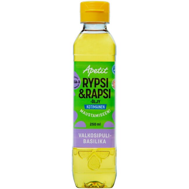 Масло из канолы Apetit с вкусом чеснока и базилика 250 мл