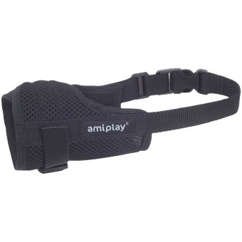 Дышащий намордник для собак amiplay Air S 16-20x20-30 см, черный