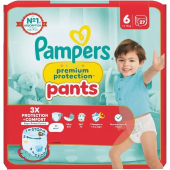 Подгузники-брюки Pampers Premium Protection S6 13-19кг 27 шт