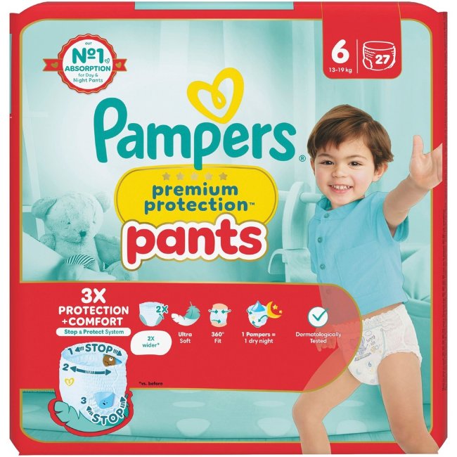 Подгузники-брюки Pampers Premium Protection S6 13-19кг 27 шт