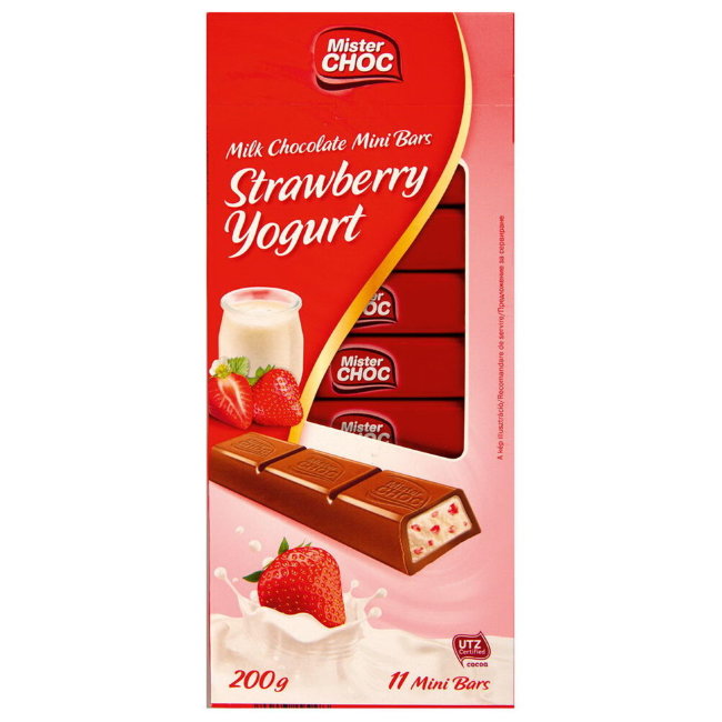 Шоколад Mister CHOC (клубника, йогурт) 200 гр Шоколад Mister CHOC (клубника, йогурт) 200 гр