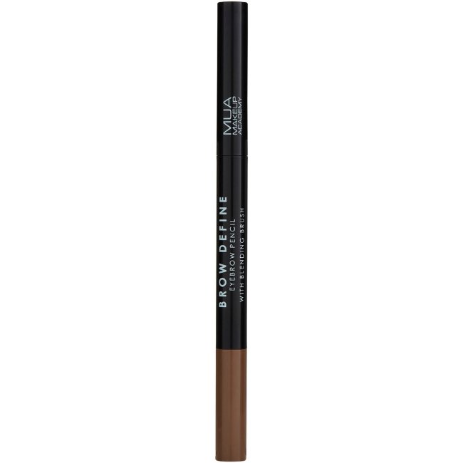 Карандаш для бровей MUA Make Up Academy Brow Define с кисточкой для растушевки mid brown