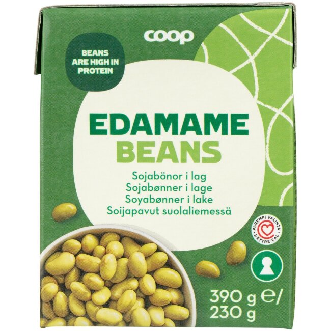 Соевые бобы edamame Coop в солевом растворе 390/230 гр Соевые бобы edamame Coop в солевом растворе 390/230 гр