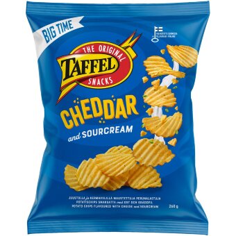 Чипсы Taffel Cheddar & Sourcream 260 гр