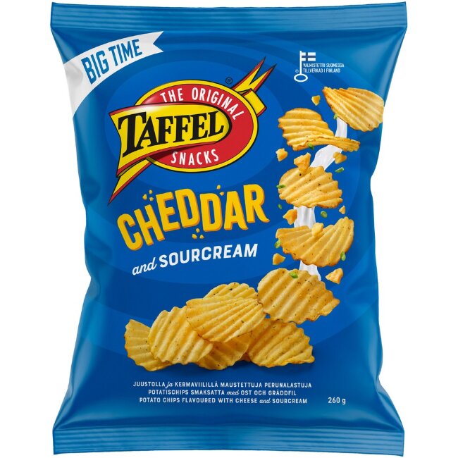 Чипсы Taffel Cheddar & Sourcream 260 гр