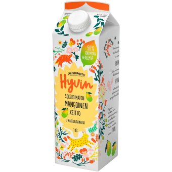 Фруктовое кисло-сладкое пюре Juustoportti Hyvin 1 кг манговое