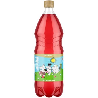 Безсахарный освежающий напиток Muumi со вкусом лесной клубники в пластиковой бутылке 1,5 л