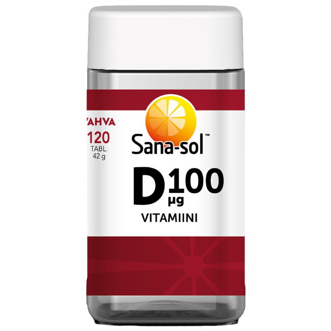 Витамин Д D-vitamiini 100 µg 120 таблеток Sana-Sol