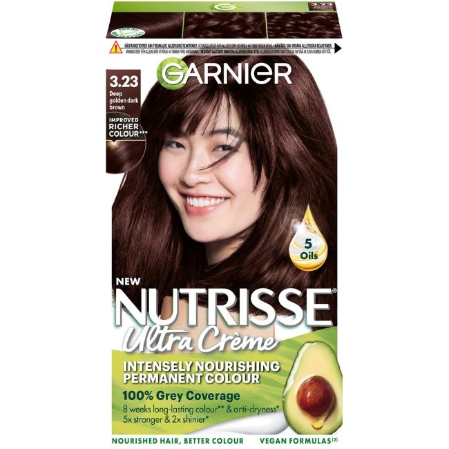 Перманентная краска для волос Garnier Nutrisse Ultra Creme 3.23 темно-золотисто-коричневый 1 шт