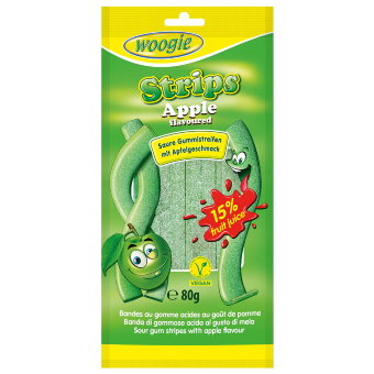 Мармеладные пластинки Woogie (яблочные) 80 гр Мармеладные пластинки Woogie (яблочные) 80 гр