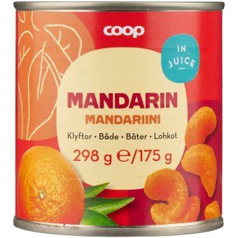 Мандарины в собственном соку (дольки) Coop 298/175 гр