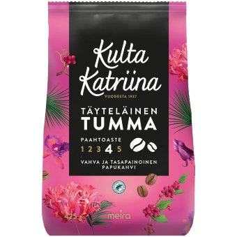 Кофе в зёрнах темной обжарки Kulta Katriina Täyteläinen RAC 425 гр