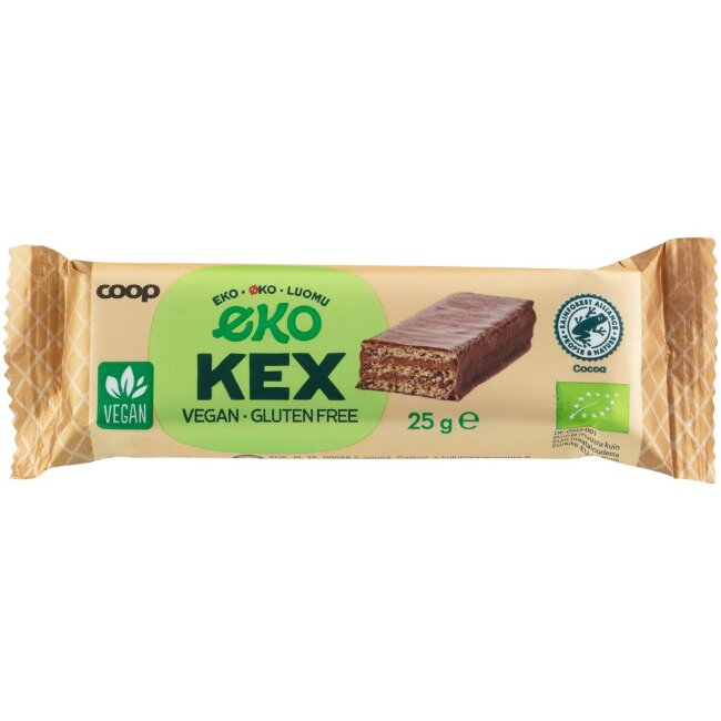 Веганский вафельный батончик Coop Eko 25 гр