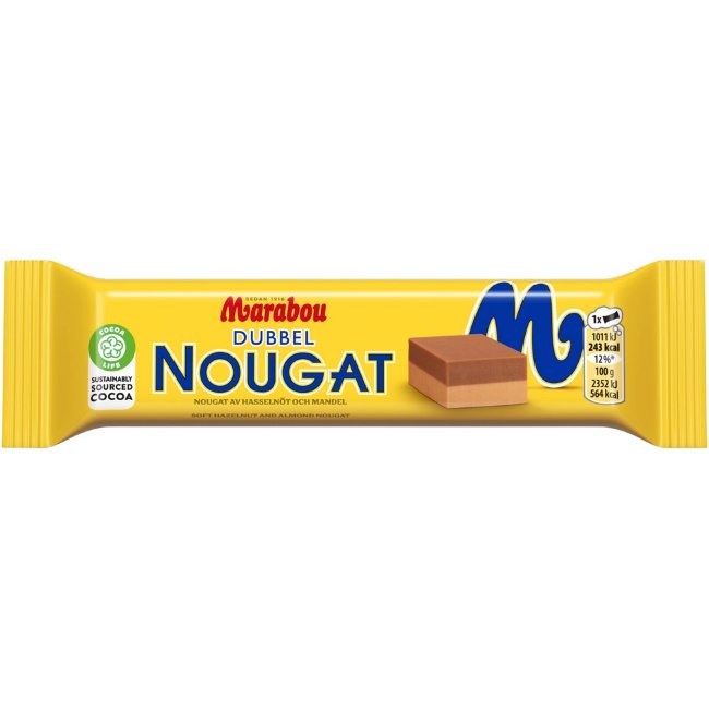 Шоколадный батончик с нугой и орехами Marabou 43 гр