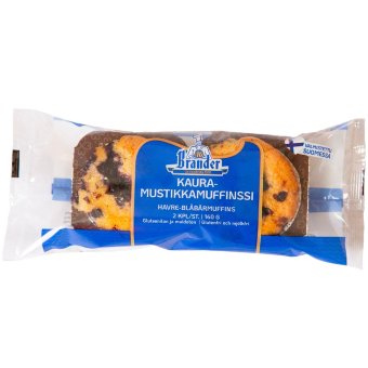Овсяно-черничный маффин Brander (уп 2 шт) 160 гр