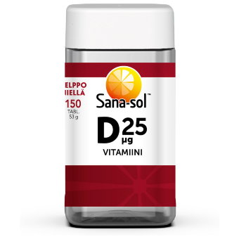 Витамин Д Helppo Niella D-vitamiini 25 µg 150 табл Sana-Sol