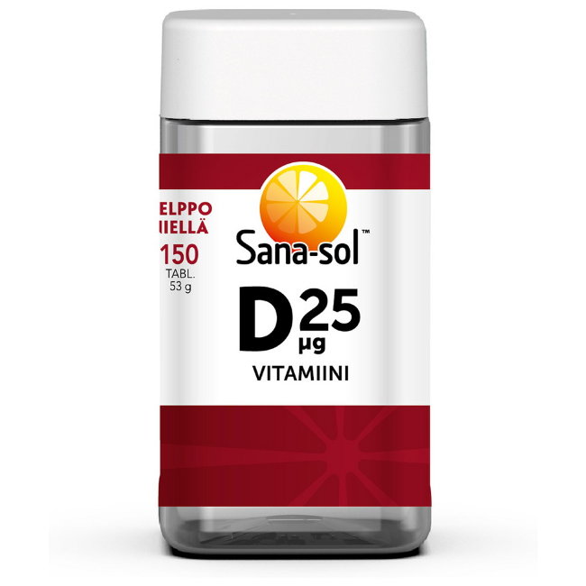Витамин Д Helppo Niella D-vitamiini 25 µg 150 табл Sana-Sol