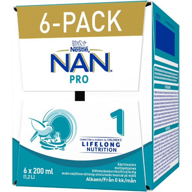Готовая смесь Nestlé NAN PRO 1 (уп 6 шт) 200 мл