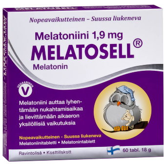 Таблетки для сна с мелатонином Melatosell Melatoniini 1,9 mg 60 табл Hankintatukku