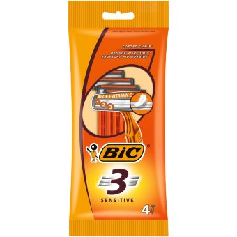 Бритвенные станки Bic 4 шт Sensitive3 с алоэ и витамином Е