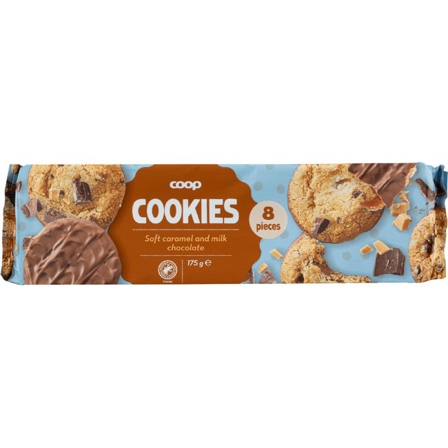 Печенье с мягкой карамелью и молочным шоколадом Coop, 175 гр