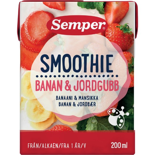 Semper Smoothie (банан, клубника, йогурт) 200 мл