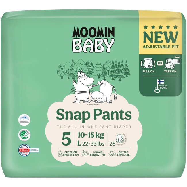 Подгузники-штанишки Moomin Baby Snap Pants 5-28 шт, 10-15 кг