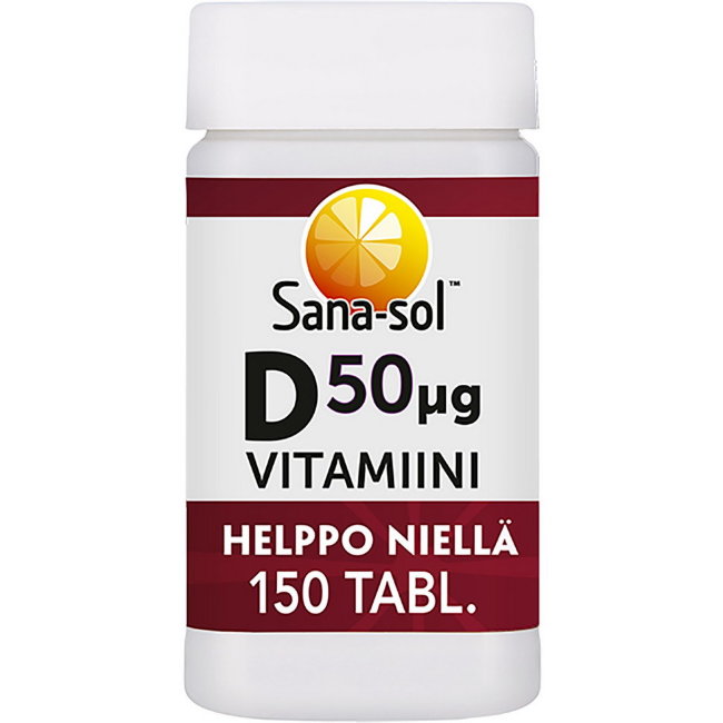 Витамин Д Helppo Niella D-vitamiini 50 µg 150 таблеток Sana-Sol