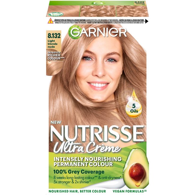 Перманентная краска для волос Garnier Nutrisse Ultra Creme 8.132 светлый блонд нюд 1 шт