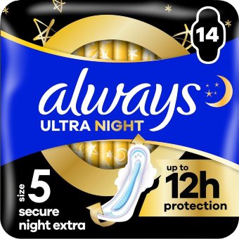 Гигиеническая прокладка Always Ultra Secure Night Extra S5 с крылышками