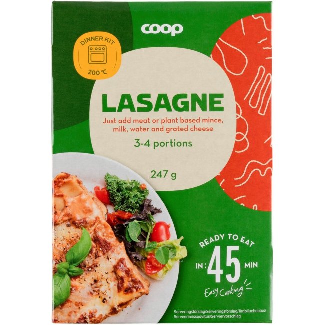 Набор для приготовления лазаньи Coop 247 г