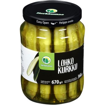 Огурцы Herkkumaa ломтиками 720/360 гр