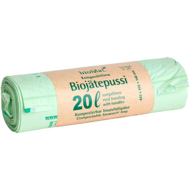 Биоразлагаемый пакет для биоотходов bioMat® 20 л 420x540 мм 15 шт/рулон Биоразлагаемый пакет для биоотходов bioMat® 20 л 420x540 мм 15 шт/рулон