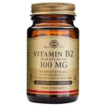 Витамин B2 Vitamin B2 100 мг 100 капсул Solgar