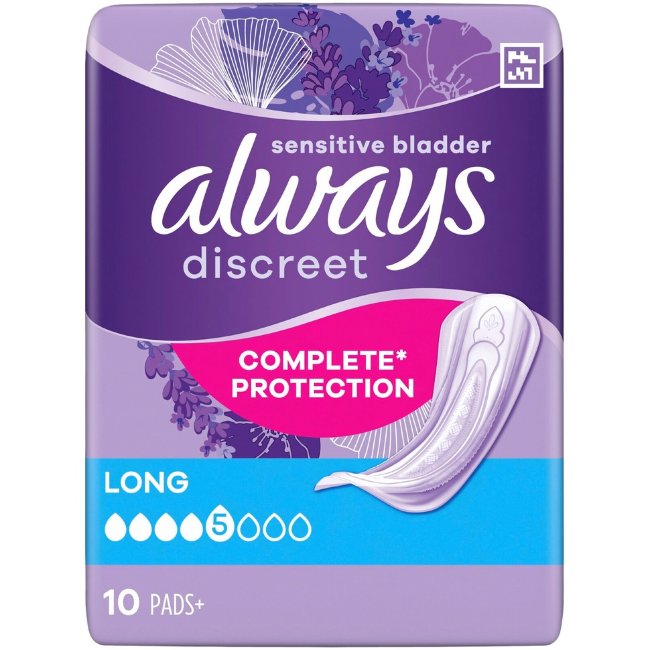 Прокладки урологические Always Discreet Long Pads 4/8, 10 шт
