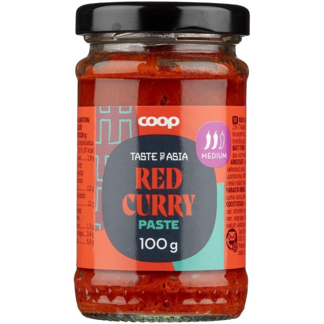 Красная паста карри Coop 100 гр