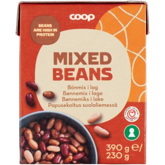 Смесь фасоли Coop в солевом растворе 380/230 гр