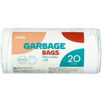 Мусорные пакеты Coop 20 л белые (уп 25 шт)
