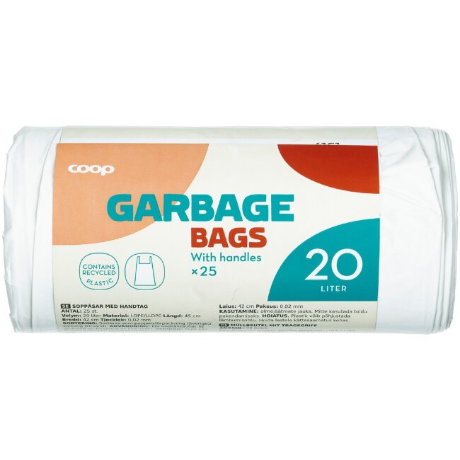 Мусорные пакеты Coop 20 л белые (уп 25 шт) Мусорные пакеты Coop 20 л белые (уп 25 шт)