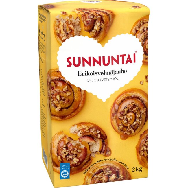Специальная пшеничная мука Sunnuntai 2 кг